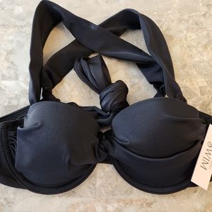 32B 32D Victoria's Secret Swim Twist Balconette Bikini Top Black